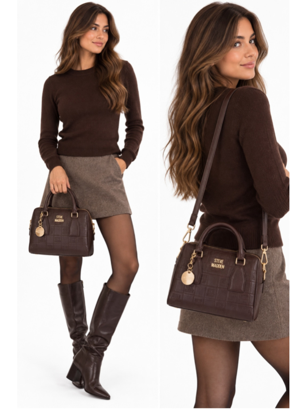Women's Steve Madden Brown Satchel Bag, One Size